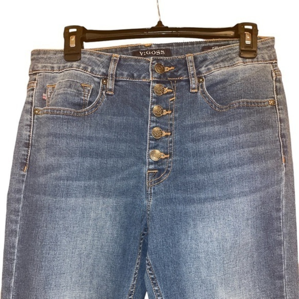 Vigoss Women’s Ace Skinny Stretch High‎ Rise Button Fly Jeans Crop size W29 L27